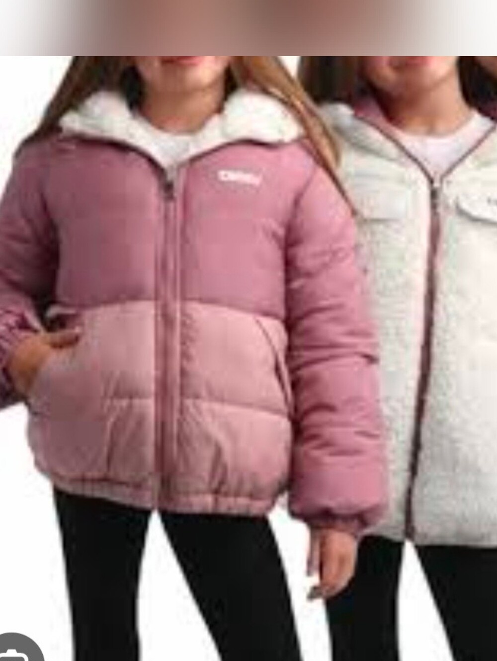 DKNY Pink Reversible Puffer Jacket